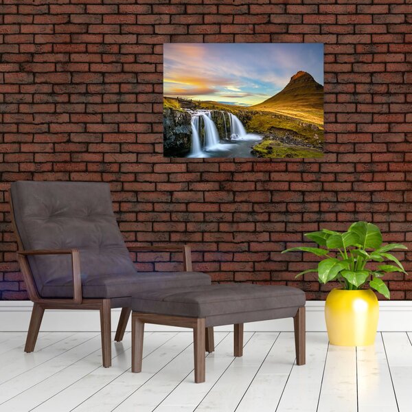 Slika planina i slapova na Islandu (70x50 cm)
