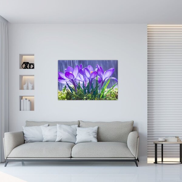 Slika cvijeća na kiši (90x60 cm)