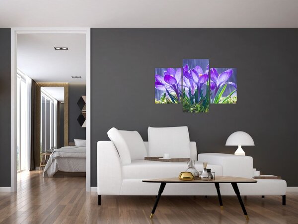 Slika cvijeća na kiši (90x60 cm)