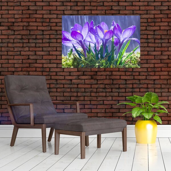 Slika cvijeća na kiši (90x60 cm)