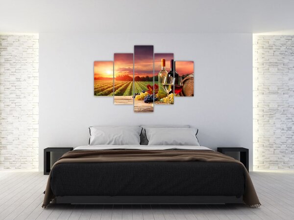 Slika vinograda s vinom (150x105 cm)