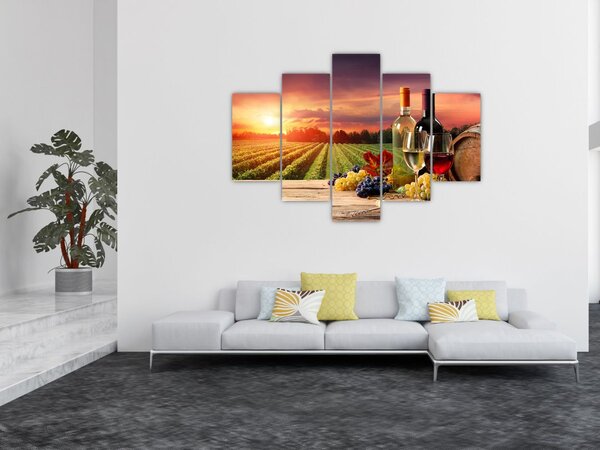 Slika vinograda s vinom (150x105 cm)