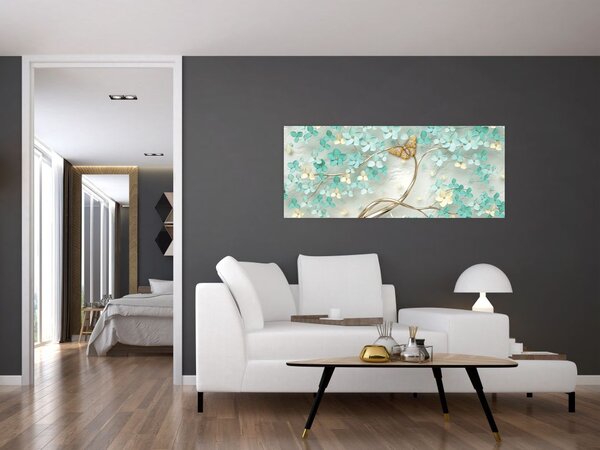 Slika cvijeta s leptirima (120x50 cm)