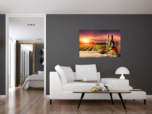 Slika vinograda s vinom (90x60 cm)