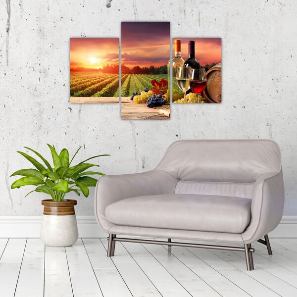 Slika vinograda s vinom (90x60 cm)