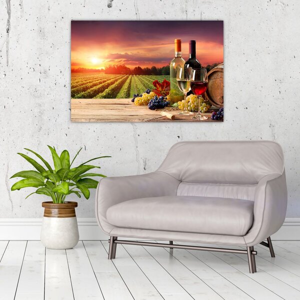 Slika vinograda s vinom (90x60 cm)