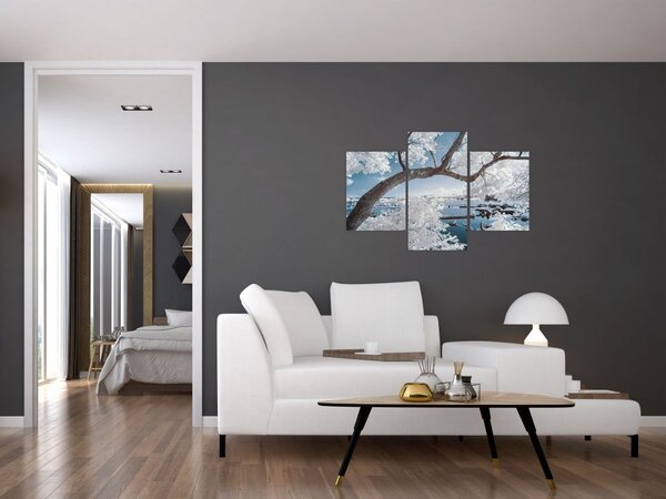 Slika snježnog stabla uz vodu (90x60 cm)