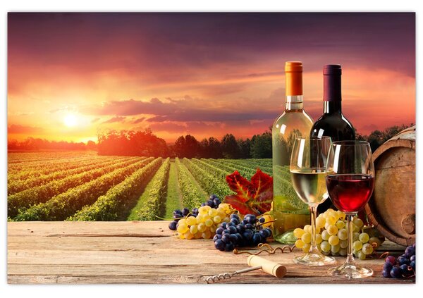 Slika vinograda s vinom (90x60 cm)