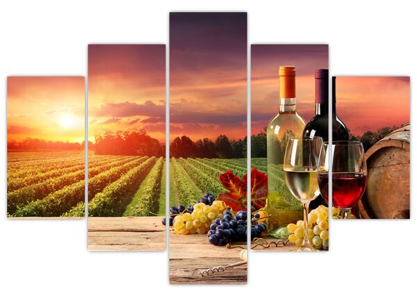 Slika vinograda s vinom (150x105 cm)