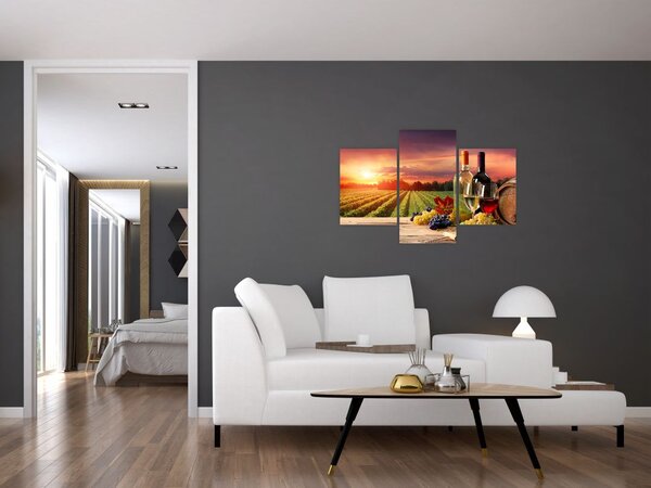 Slika vinograda s vinom (90x60 cm)