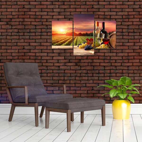 Slika vinograda s vinom (90x60 cm)