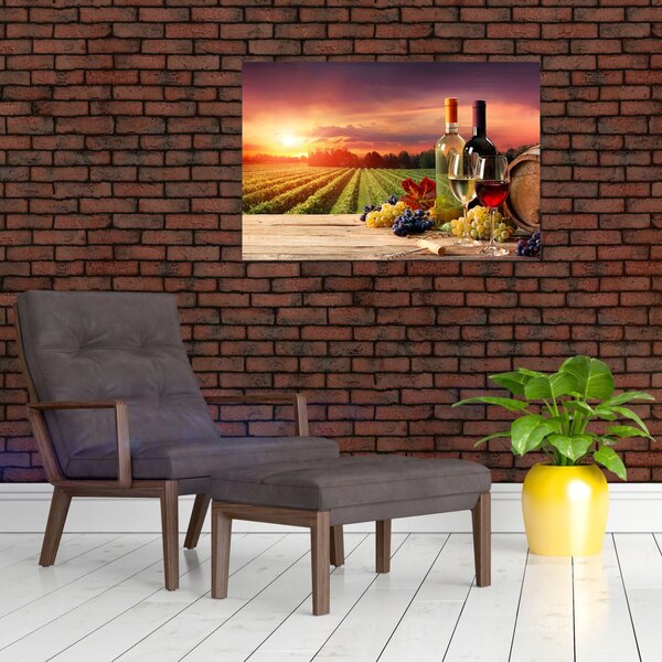 Slika vinograda s vinom (90x60 cm)