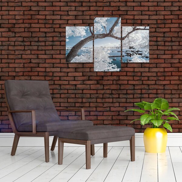 Slika snježnog stabla uz vodu (90x60 cm)