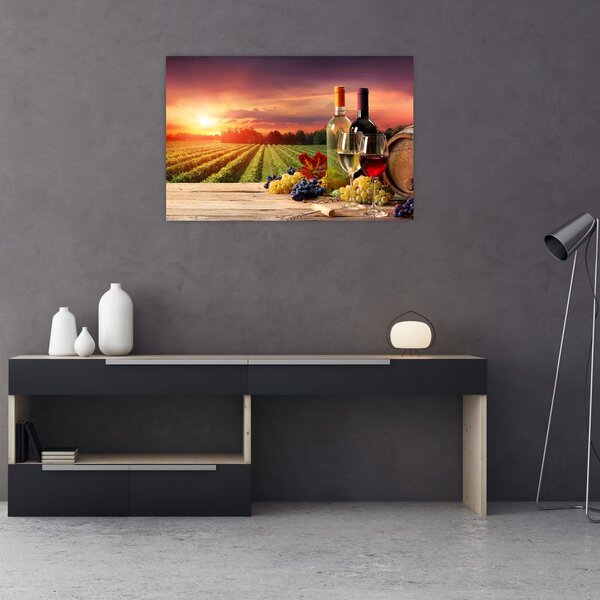 Slika vinograda s vinom (90x60 cm)