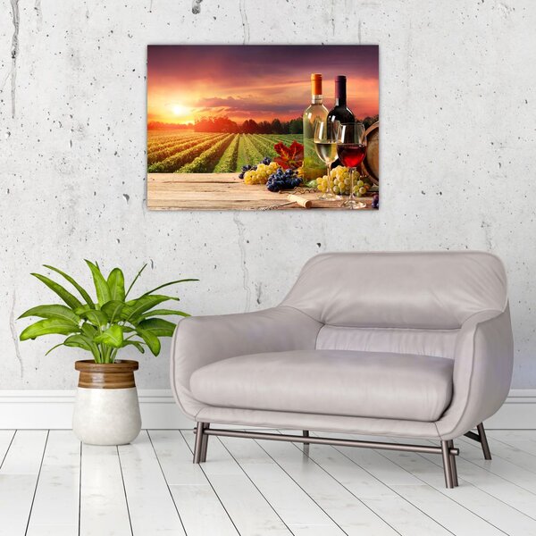 Slika vinograda s vinom (70x50 cm)