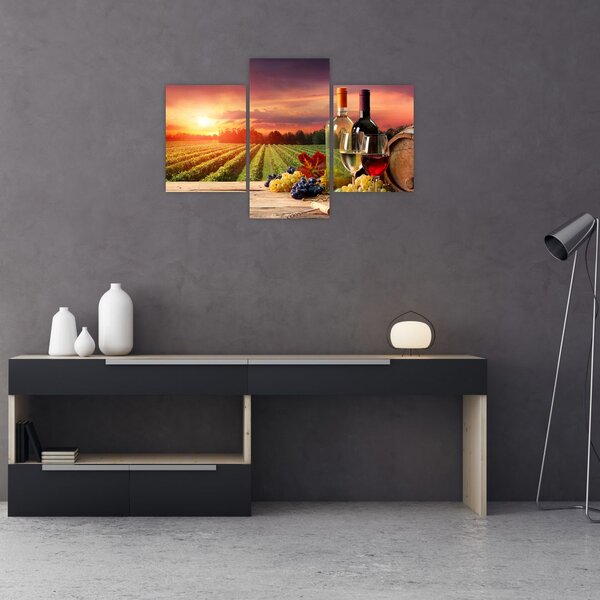 Slika vinograda s vinom (90x60 cm)