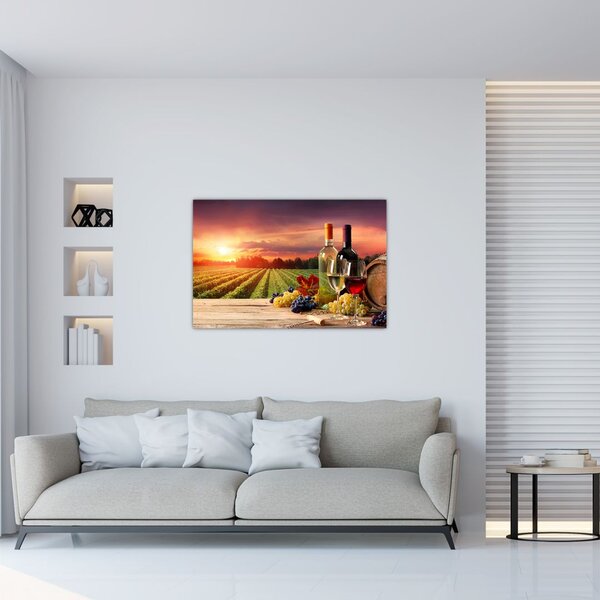 Slika vinograda s vinom (90x60 cm)