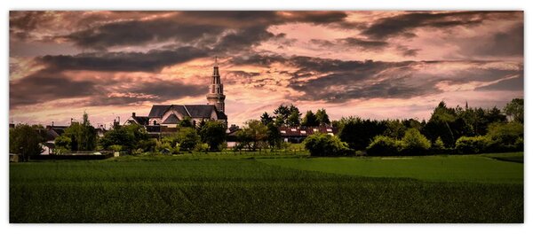 Slika pejzaža s crkvom (120x50 cm)