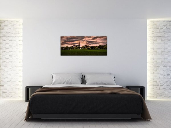 Slika pejzaža s crkvom (120x50 cm)