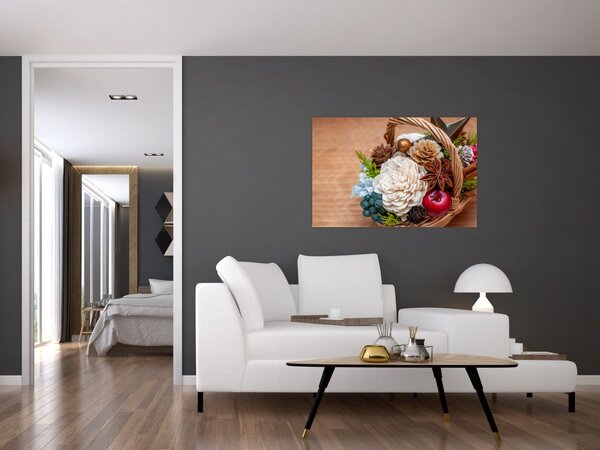 Slika pletene košare (90x60 cm)