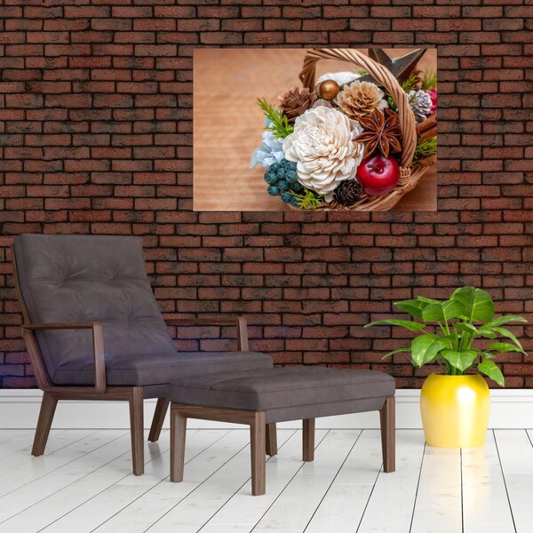 Slika pletene košare (90x60 cm)