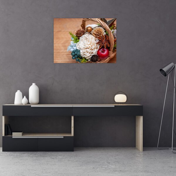Slika pletene košare (70x50 cm)
