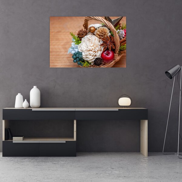 Slika pletene košare (90x60 cm)