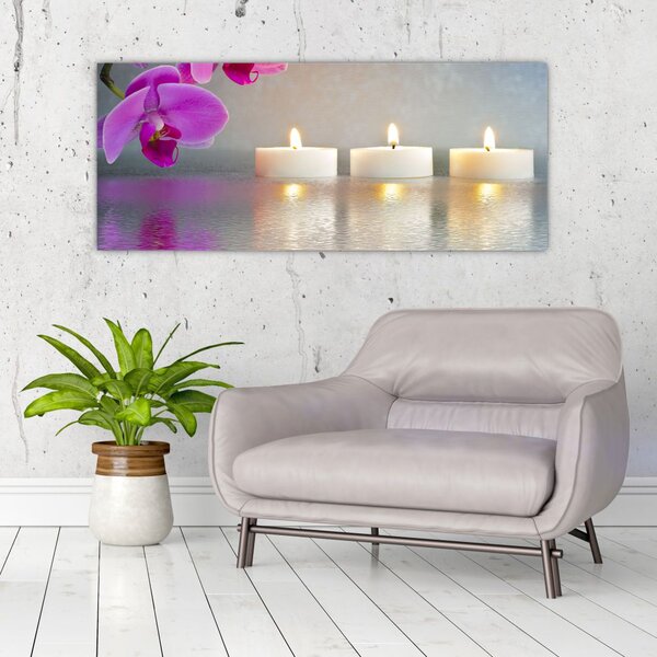 Slika svijeća na vodi (120x50 cm)