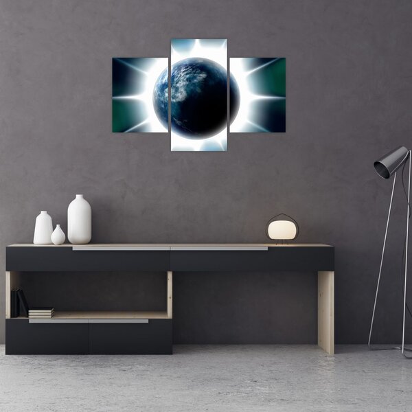 Slika osvijetlenog planeta (90x60 cm)