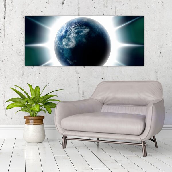 Slika osvijetlenog planeta (120x50 cm)