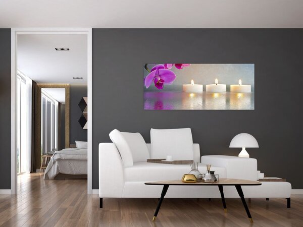 Slika svijeća na vodi (120x50 cm)