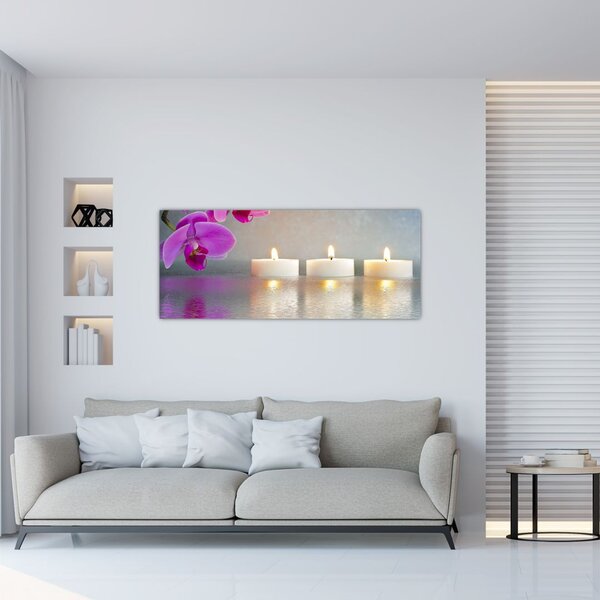 Slika svijeća na vodi (120x50 cm)