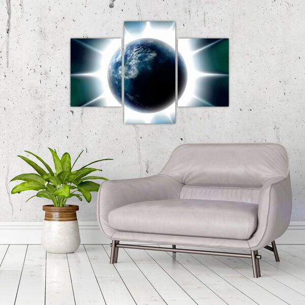 Slika osvijetlenog planeta (90x60 cm)