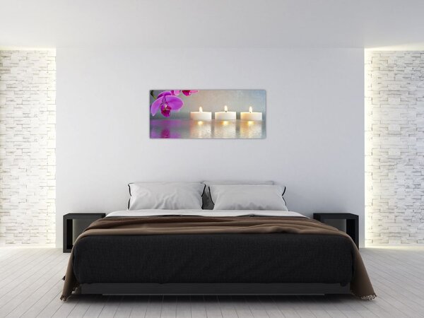 Slika svijeća na vodi (120x50 cm)