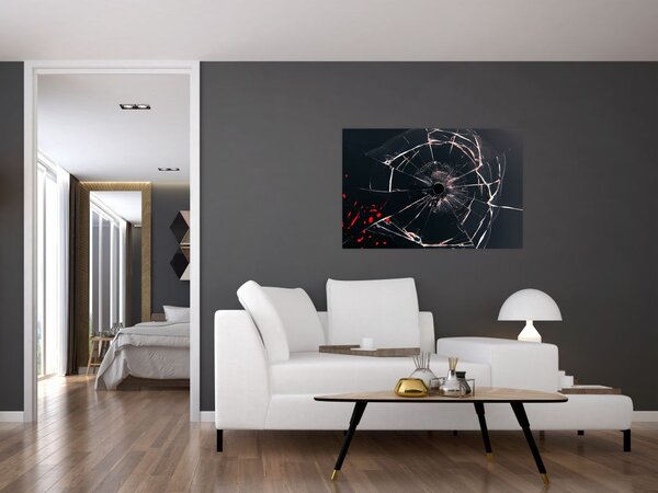 Apstraktna slika - slomljeno staklo (90x60 cm)