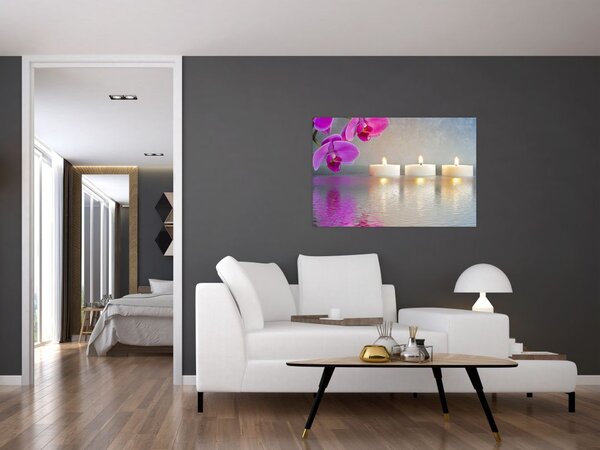 Slika svijeća na vodi (90x60 cm)