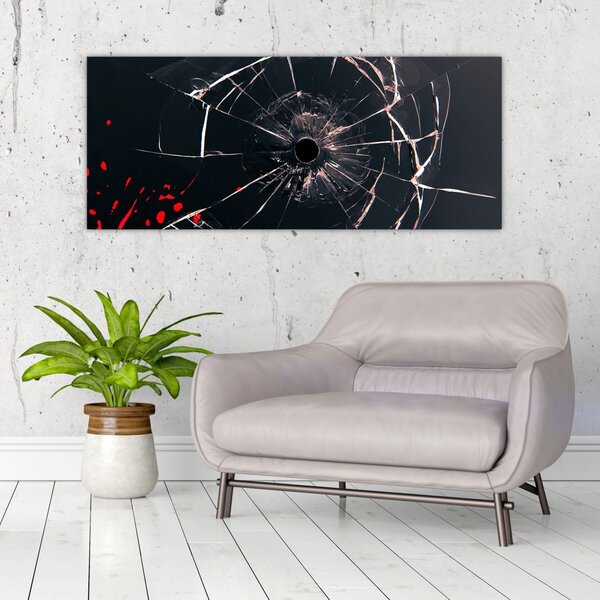 Apstraktna slika - slomljeno staklo (120x50 cm)