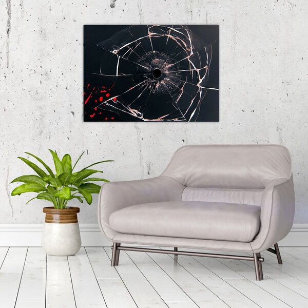 Apstraktna slika - slomljeno staklo (70x50 cm)