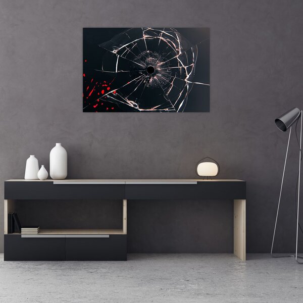 Apstraktna slika - slomljeno staklo (90x60 cm)