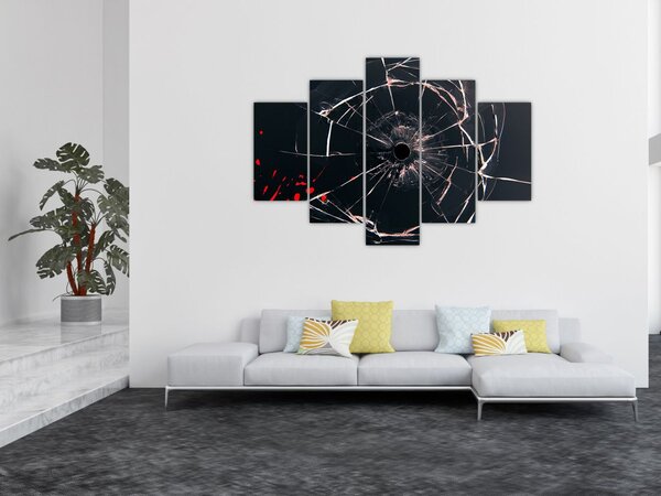 Apstraktna slika - slomljeno staklo (150x105 cm)