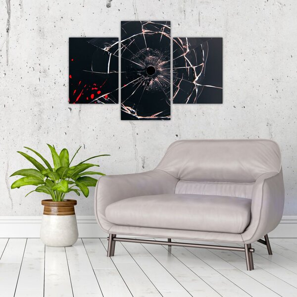 Apstraktna slika - slomljeno staklo (90x60 cm)