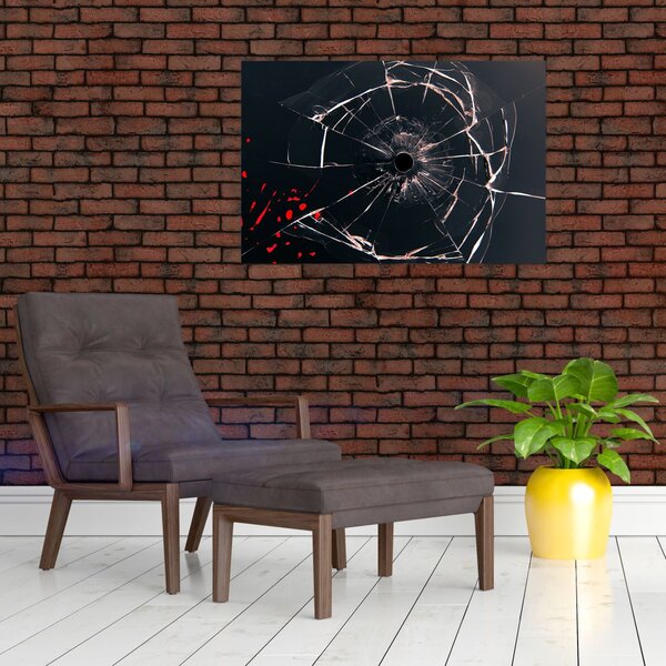 Apstraktna slika - slomljeno staklo (90x60 cm)