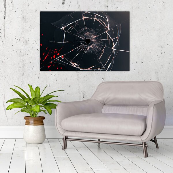 Apstraktna slika - slomljeno staklo (90x60 cm)