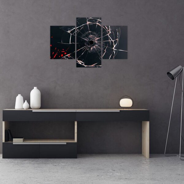 Apstraktna slika - slomljeno staklo (90x60 cm)