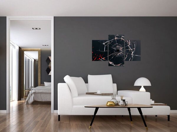 Apstraktna slika - slomljeno staklo (90x60 cm)