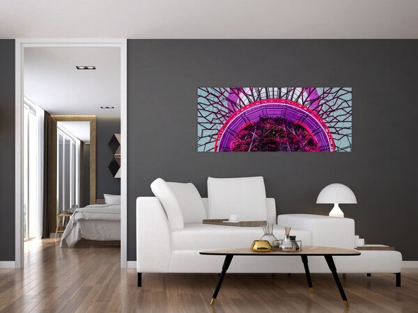 Apstraktna slika - ljubičaste grane (120x50 cm)