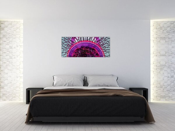 Apstraktna slika - ljubičaste grane (120x50 cm)