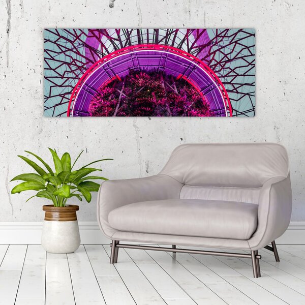 Apstraktna slika - ljubičaste grane (120x50 cm)