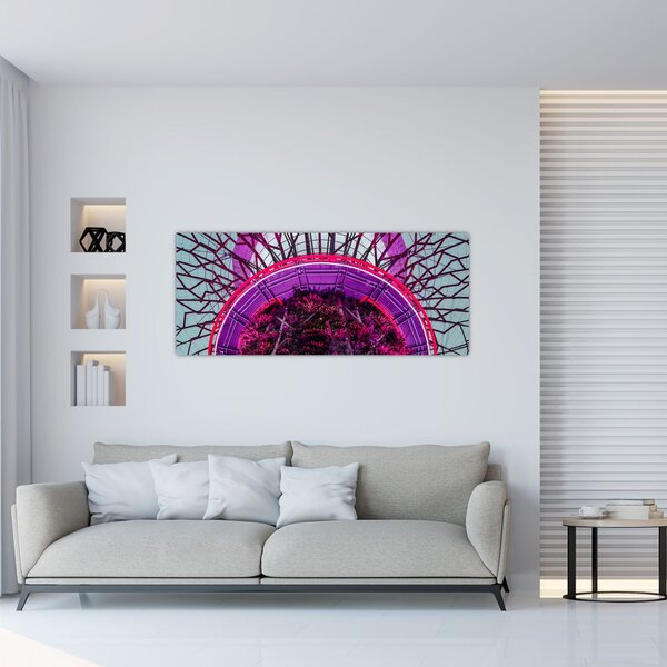 Apstraktna slika - ljubičaste grane (120x50 cm)