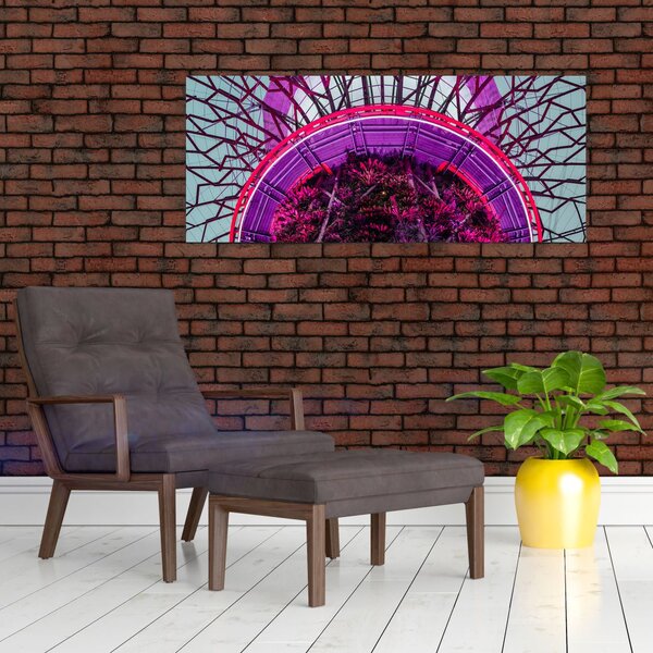 Apstraktna slika - ljubičaste grane (120x50 cm)